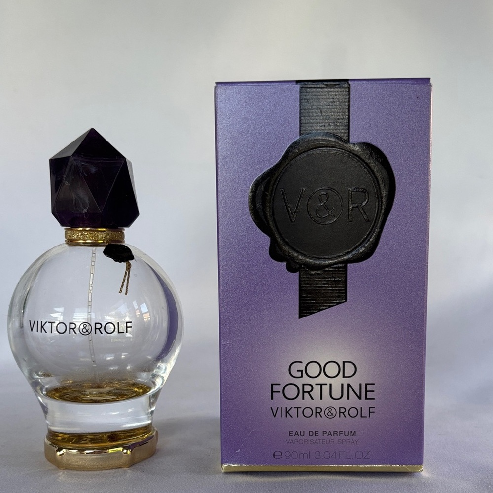 EMPTY BOTTLE & BOX VIKTOR & ROLF GOOD FORTUNE EAU OF PARFUM- PURPLE COLLECTIBLE - Picture 2 of 12